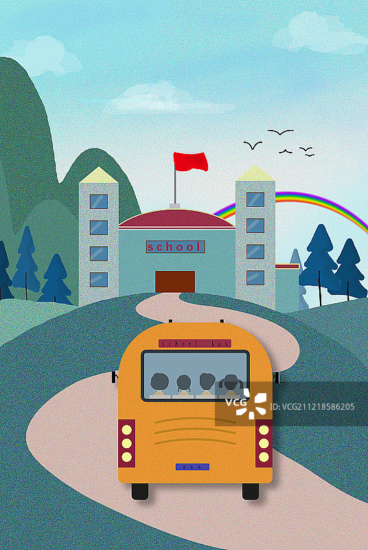 校车插画图片素材