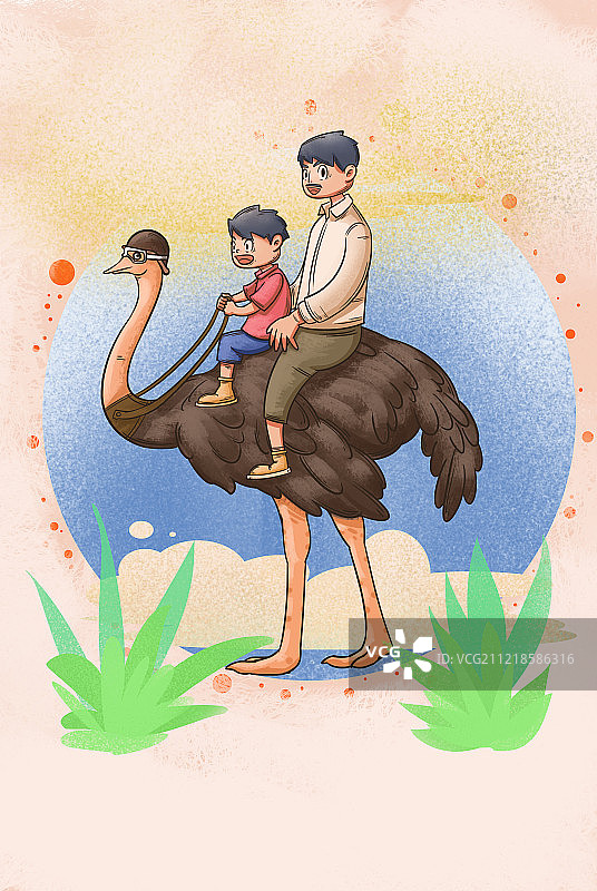 亲子插画图片素材