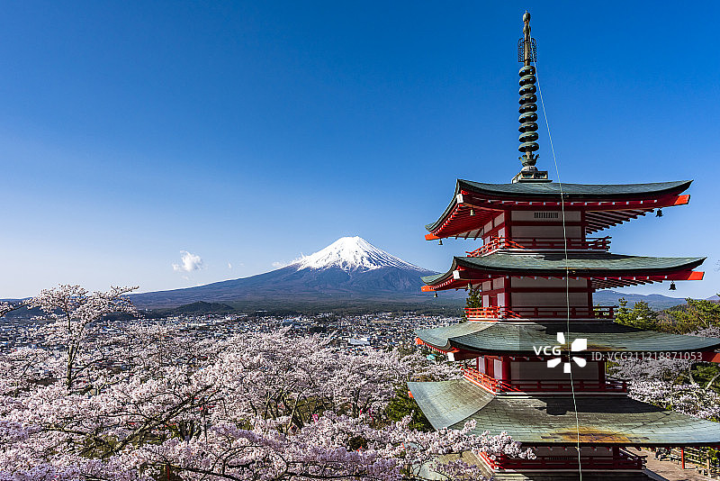 山梨县的富士山图片素材