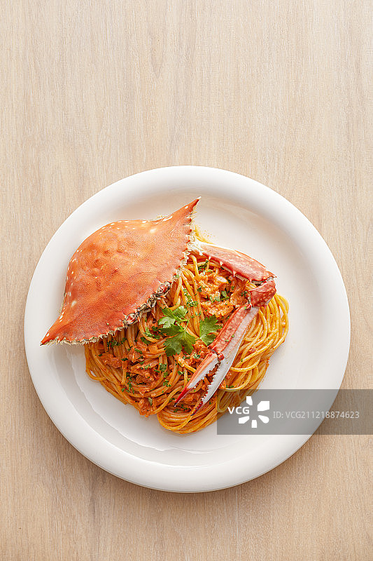 蟹肉意大利面图片素材