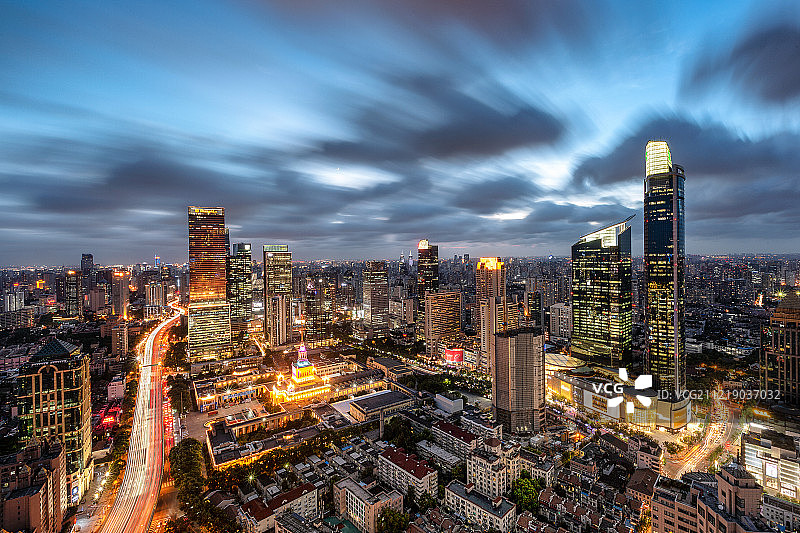 静安夜景图片素材