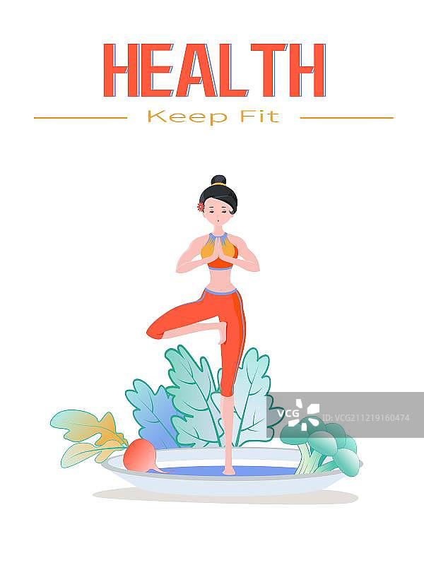 女人瑜伽海报矢量图图片素材