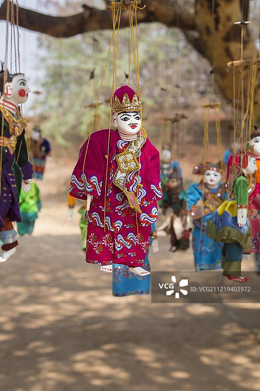 蒲甘Htilominlo寺庙的傀儡纪念品，缅甸，亚洲图片素材