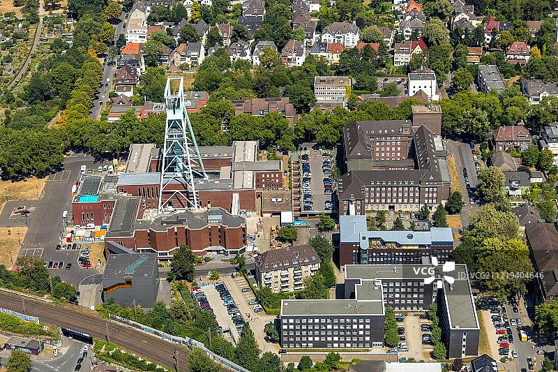 航拍：德国波鸿矿业博物馆，波鸿市中心，鲁尔区图片素材