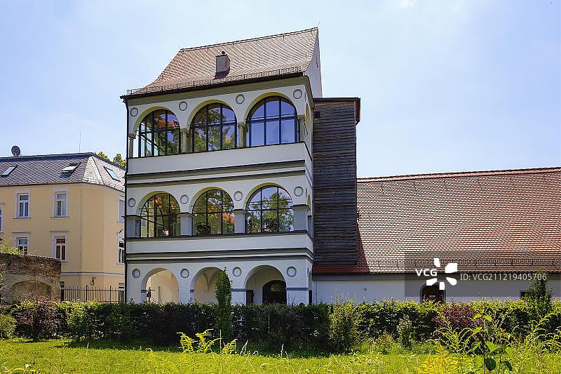 富格尔和韦尔泽体验博物馆，位于德国巴伐利亚施瓦本奥格斯堡的布莱希和普法勒区图片素材