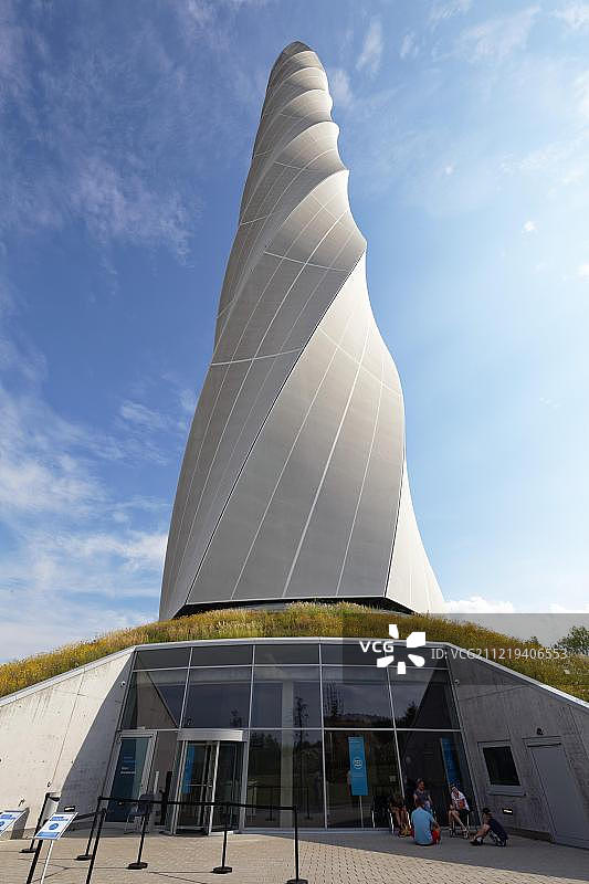 蒂森克虏伯电梯测试塔游客入口，位于德国巴登-符腾堡州罗特韦尔图片素材