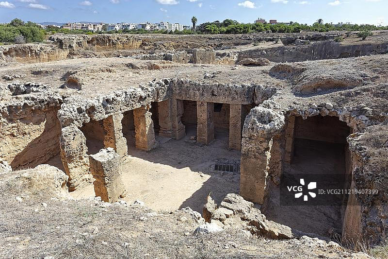 塞浦路斯帕福斯皇家陵墓考古发掘现场：古罗马墓地图片素材