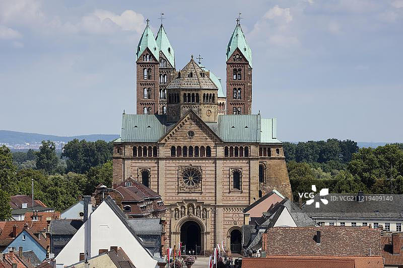 圣玛丽亚和圣斯蒂芬大教堂,帝国大教堂,罗马式建筑,联合国教科文组织世界遗产,施派尔,莱茵兰-普法尔茨州,德国,欧洲图片素材