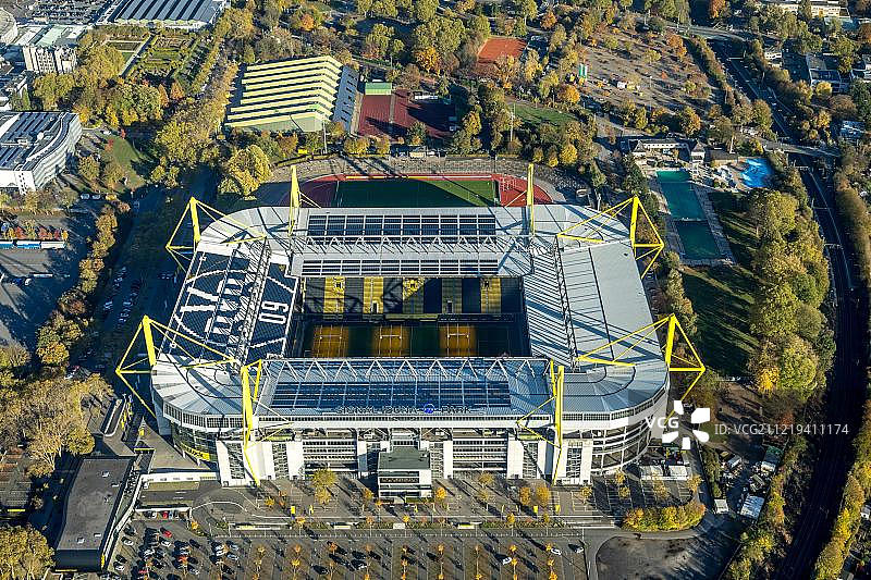 德国北莱茵-威斯特法伦鲁尔区多特蒙德的威斯特法伦体育场，信号伊度纳公园，BVB体育场图片素材