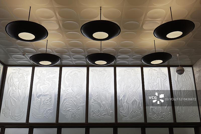 奥斯滕德文化中心玻璃浮雕，比利时图片素材