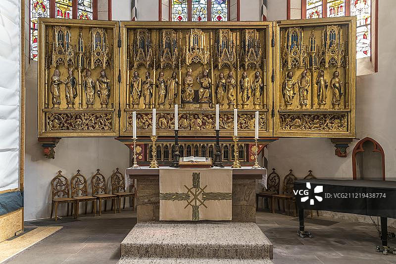 德国哥廷根圣雅各比教堂哥特式祭坛图片素材