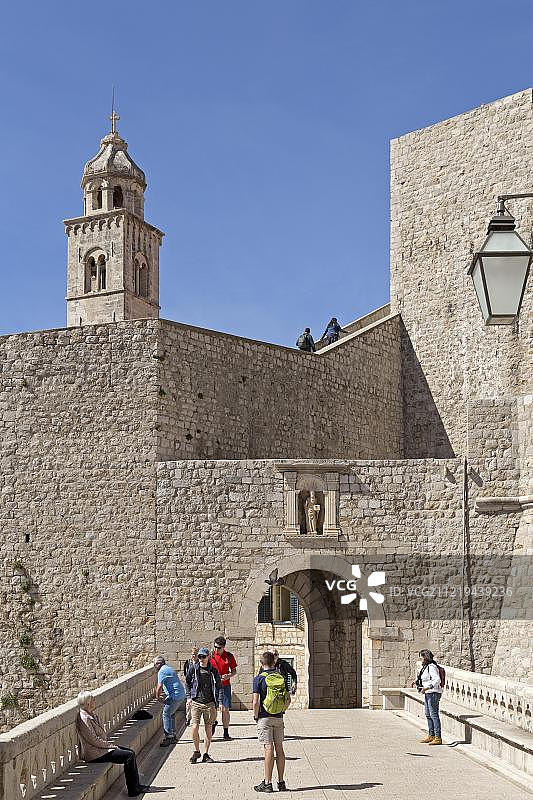 克罗地亚杜布罗夫尼克老城Ploce门城墙图片素材