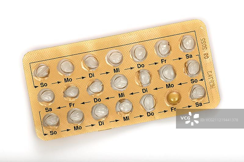 节育的象征性图片：泡罩包装中的避孕药图片素材