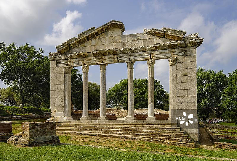 布列提里昂的入口，阿波罗尼亚古城，阿尔巴尼亚费里图片素材