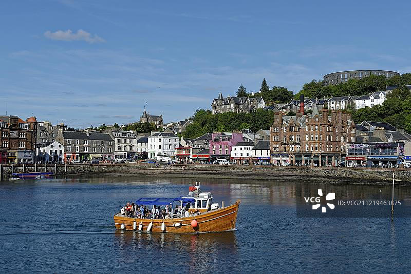 奥本港口和市中心，麦凯格塔，阿盖尔-比特，苏格兰，英国图片素材