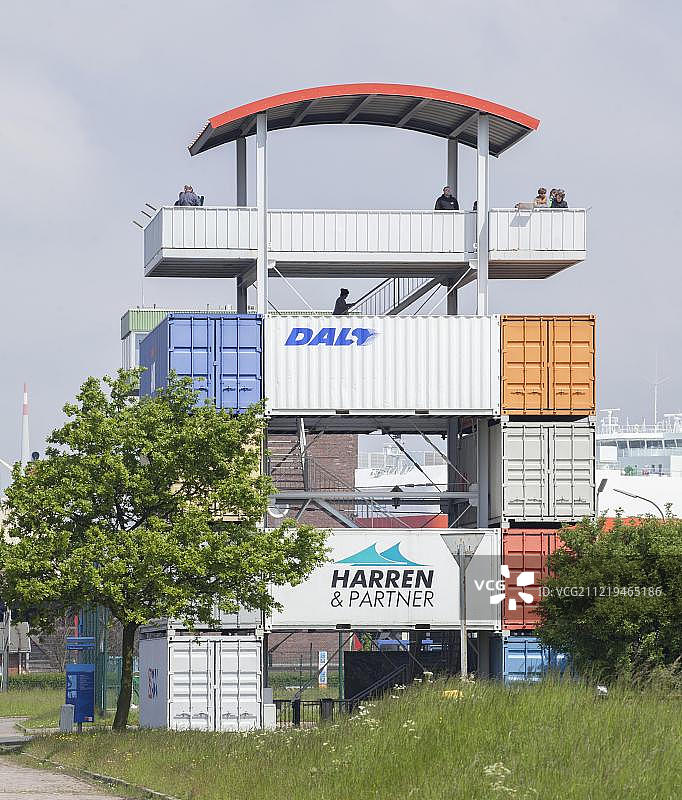 不莱梅哈芬集装箱观景塔图片素材