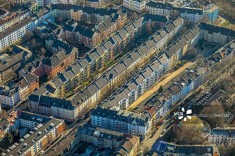 德国多特蒙德市中心住宅区老城区鸟瞰图片素材