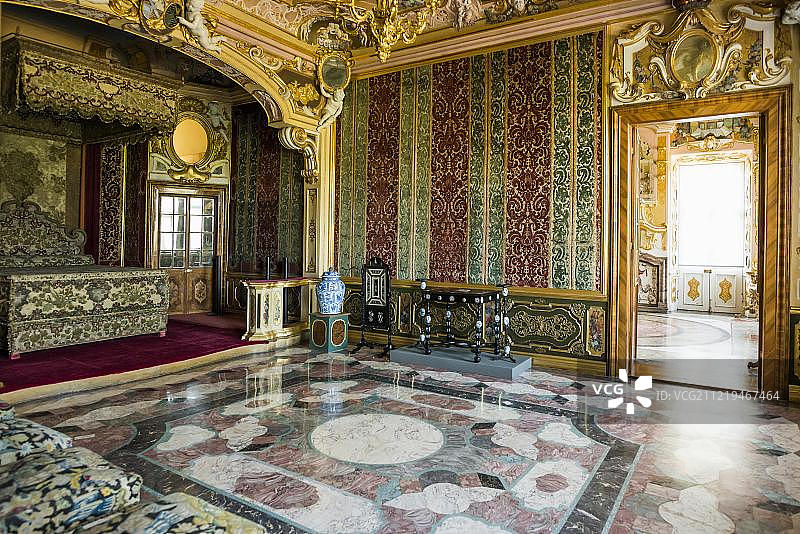 巴洛克风格内饰，收藏城堡，拉施塔特，黑森林，巴登-符腾堡州，德国，欧洲图片素材