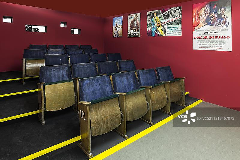 复古电影院，1970年代座椅图片素材