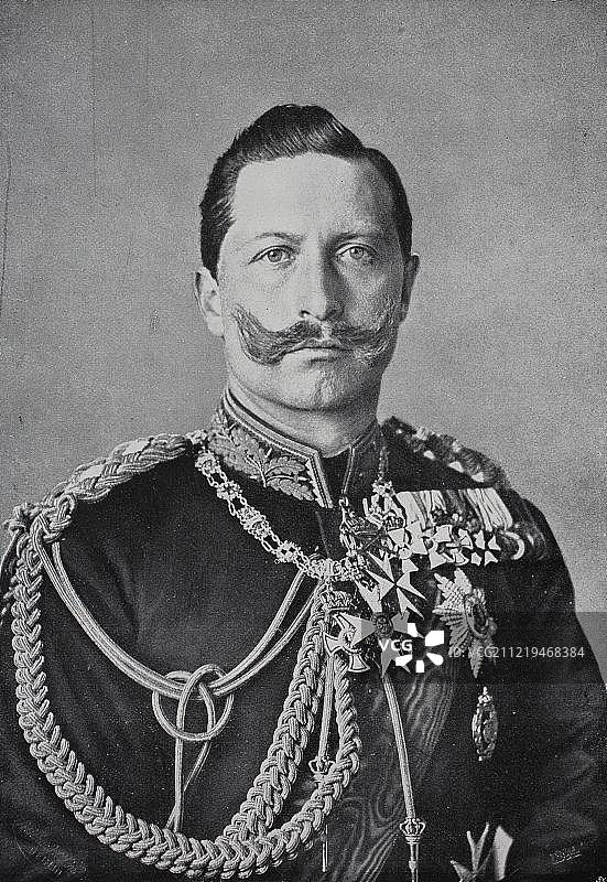 末代德国皇帝威廉二世，腓特烈·威廉·维克多·阿尔伯特·冯·霍亨索伦，1880年，德国，欧洲历史插图图片素材