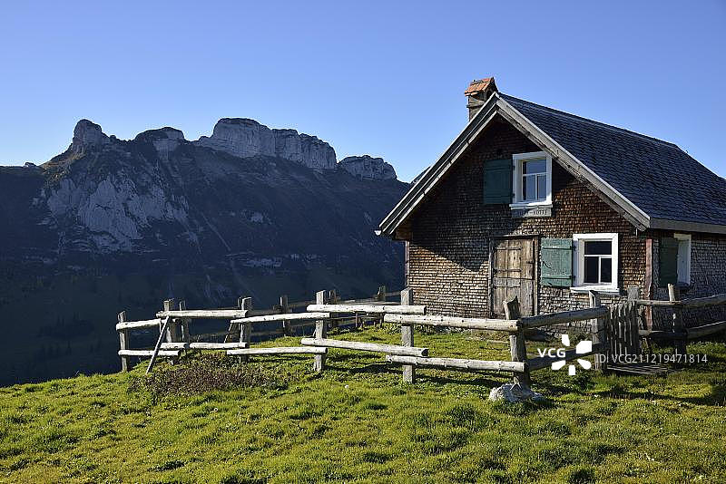 阿尔姆胡特，阿尔卑锡格尔，阿尔卑斯坦，瑞士内阿彭策尔州，欧洲图片素材