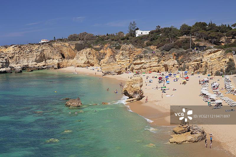 圣拉斐尔海滩，靠近葡萄牙阿尔加维阿尔布费拉图片素材