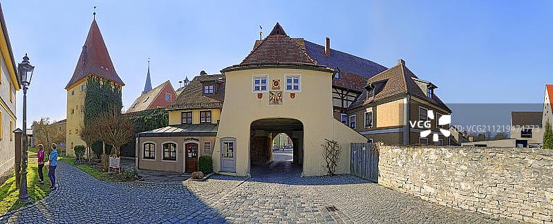 德国巴伐利亚贝ching古城墙与城门图片素材