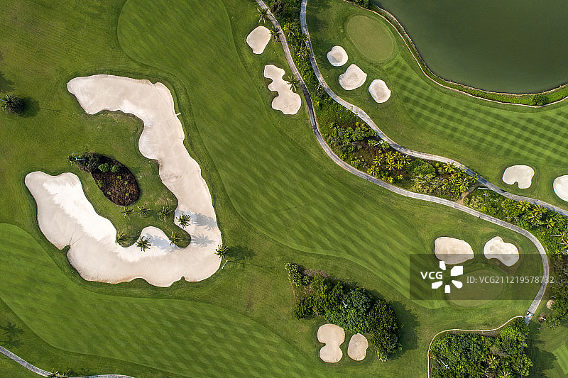 三亚  鹿回头高尔夫球场  航拍图片素材