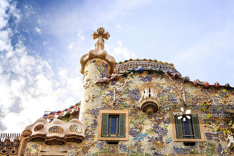 安东尼·高迪设计的巴特略公寓，西班牙加泰罗尼亚巴塞罗那图片素材
