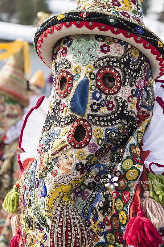奥赛地区的化装舞者，施蒂利亚，奥地利，欧洲图片素材