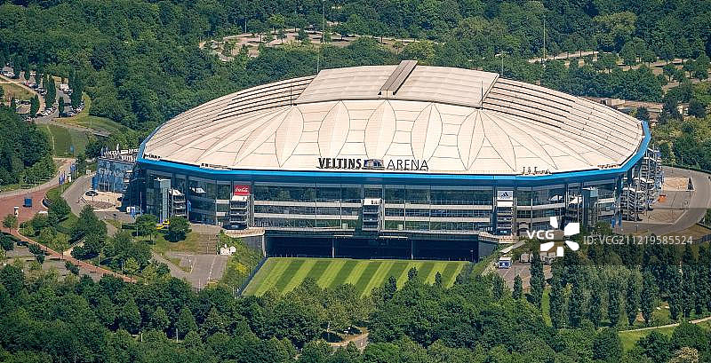 费尔廷斯竞技场：沙尔克体育场，德甲体育场，沙尔克球场，位于德国北莱茵-威斯特法伦州盖尔森基兴图片素材