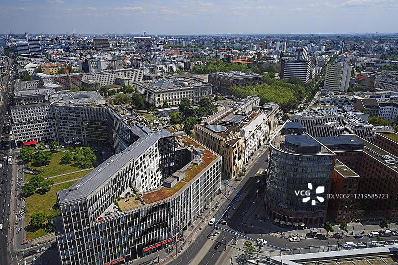 从波茨坦广场眺望新克尔恩，柏林，蒂尔加滕，德国，欧洲图片素材