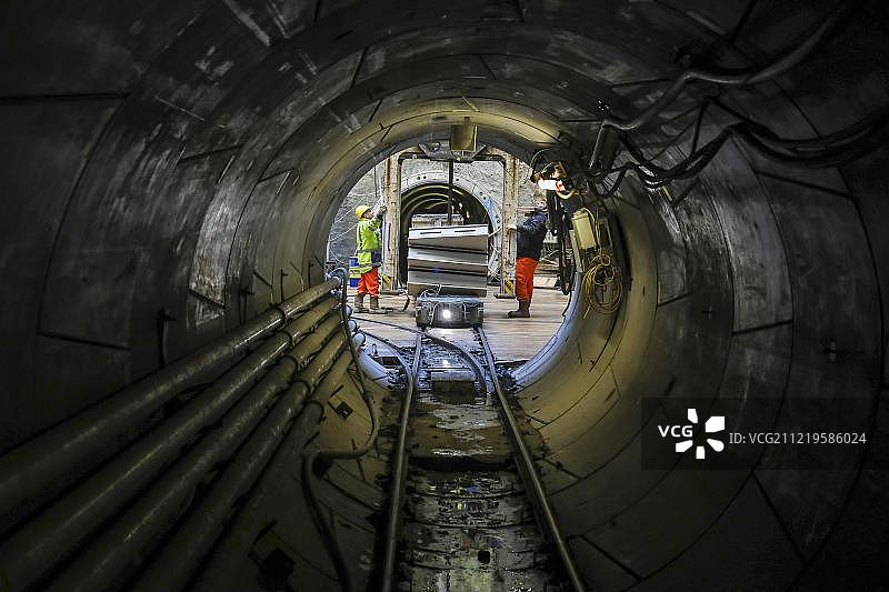 埃姆舍河新污水渠改造工程施工现场图片素材