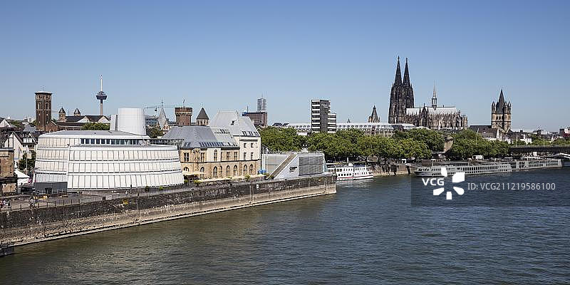 科隆巧克力博物馆、大圣马丁教堂、莱茵河畔风光图片素材