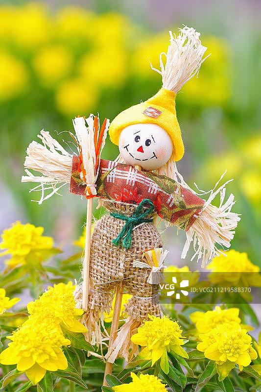 织物和酒椰制成的花园装饰人体模型图片素材