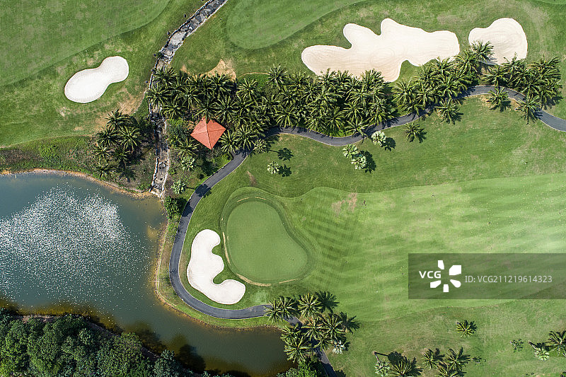 海口市 西海岸高尔夫球会 航拍图片素材