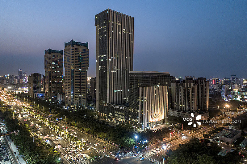 海口市 国兴大道 现代建筑群 航拍图片素材