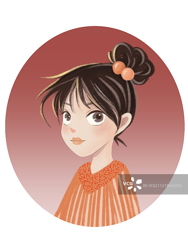 少女侧面像图片素材