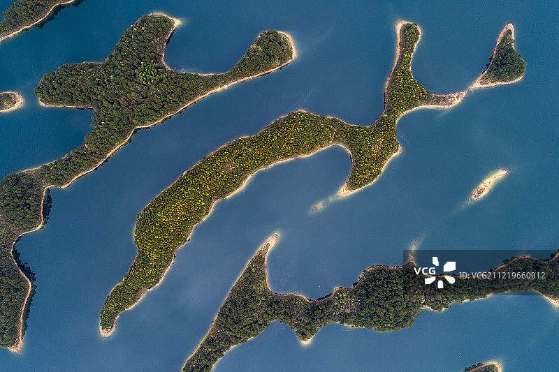浙江 杭州 淳安县 千岛湖 航拍图片素材
