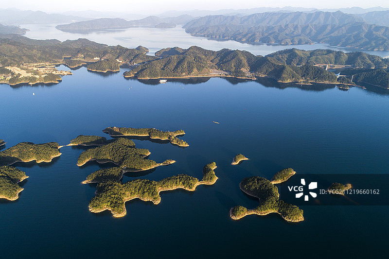 浙江 杭州 淳安县 千岛湖 航拍图片素材