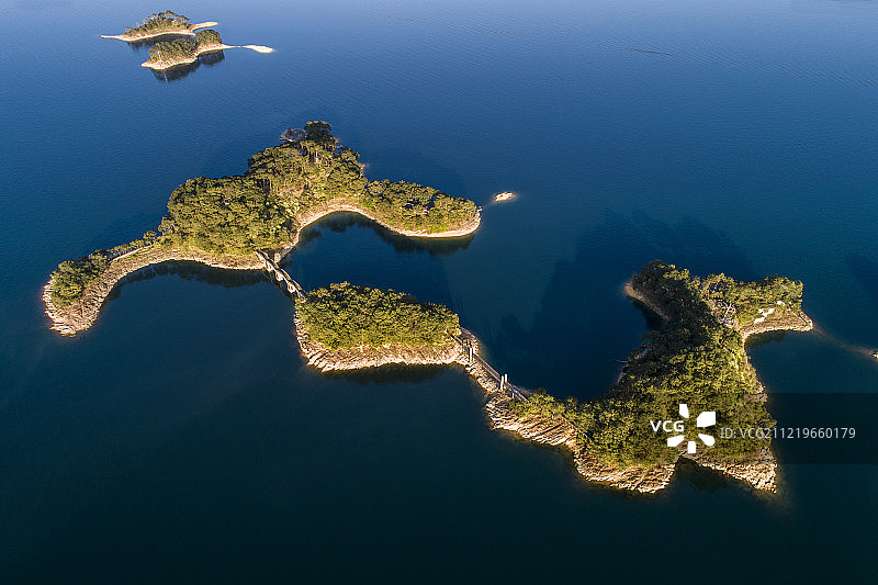 浙江 杭州 淳安县 千岛湖 航拍图片素材