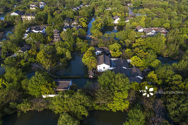 杭州 西溪湿地 航拍图片素材