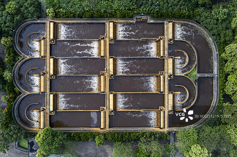 浙江 嘉兴 污水处理工厂 航拍图片素材