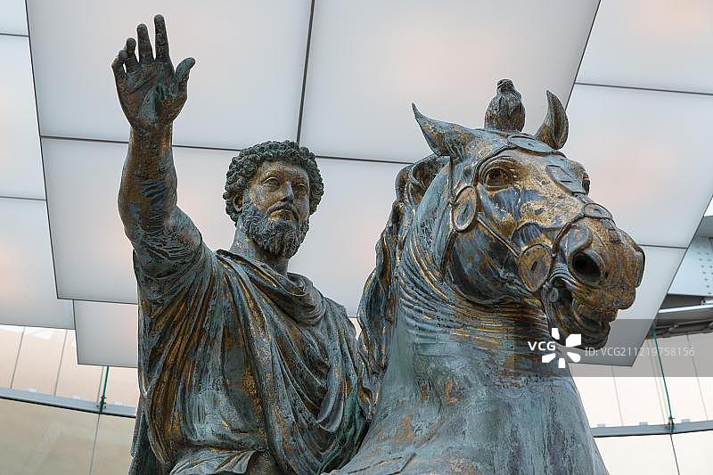马可·奥勒留皇帝青铜骑像图片素材