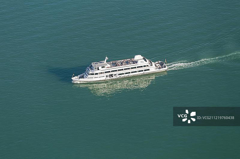 德国巴登-符腾堡州康斯坦茨湖齐柏林伯爵号航拍图片素材