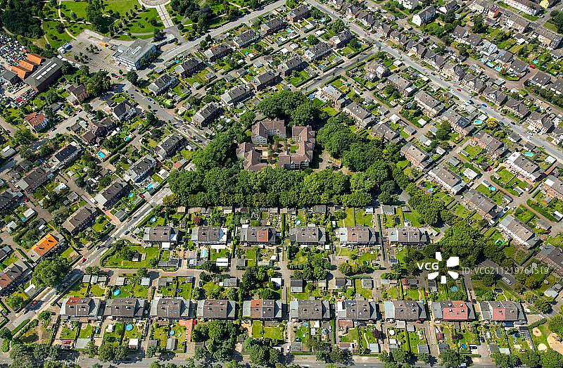 霍赫拉马克三角住宅区，位于德国北莱茵-威斯特法伦州鲁尔区雷克林豪森图片素材