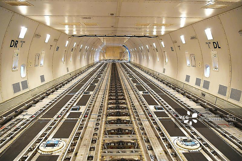 波音B747货机的空货舱图片素材