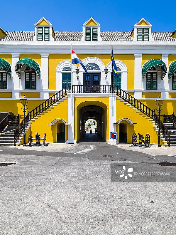 阿姆斯特丹堡，威廉斯塔德，小安的列斯群岛，库拉索，南美洲图片素材