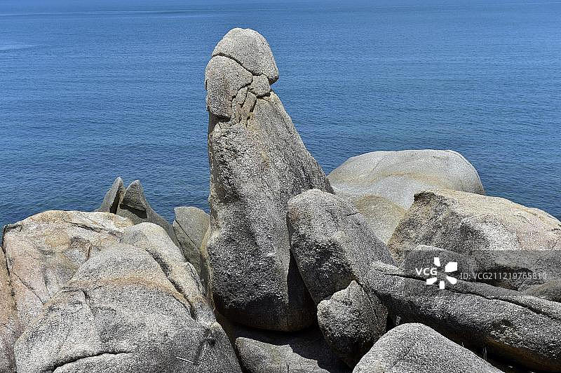 泰国苏梅岛拉迈海滩祖父石图片素材