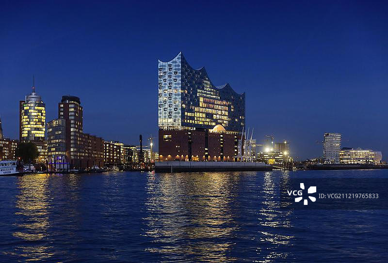 汉堡易北爱乐音乐厅夜景图片素材